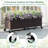 Raised Garden Bed All-Weather PE Rattan Wicker Patio Planter Box with Wheels-2127516814