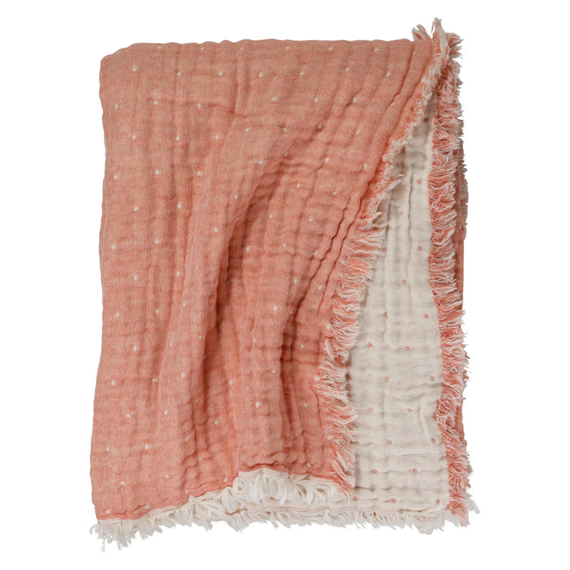 Cozi Throw, Coral/Natural