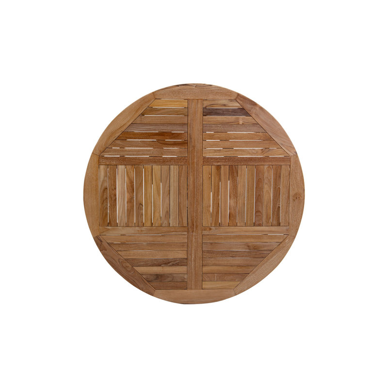 Jainiya Outdoor Round Teak Chat Table