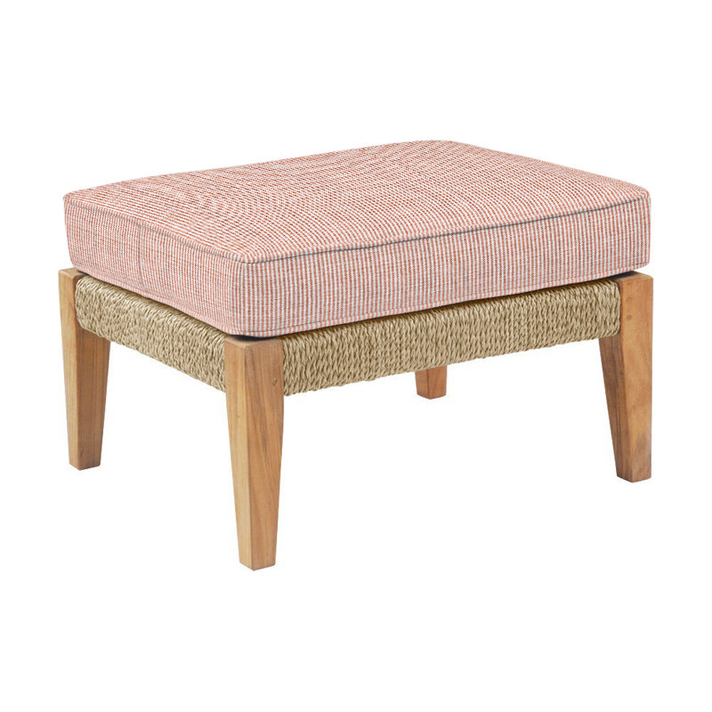 Hadley Outdoor Ottoman, Hadley Natural Rope, Perigold Replay Clay