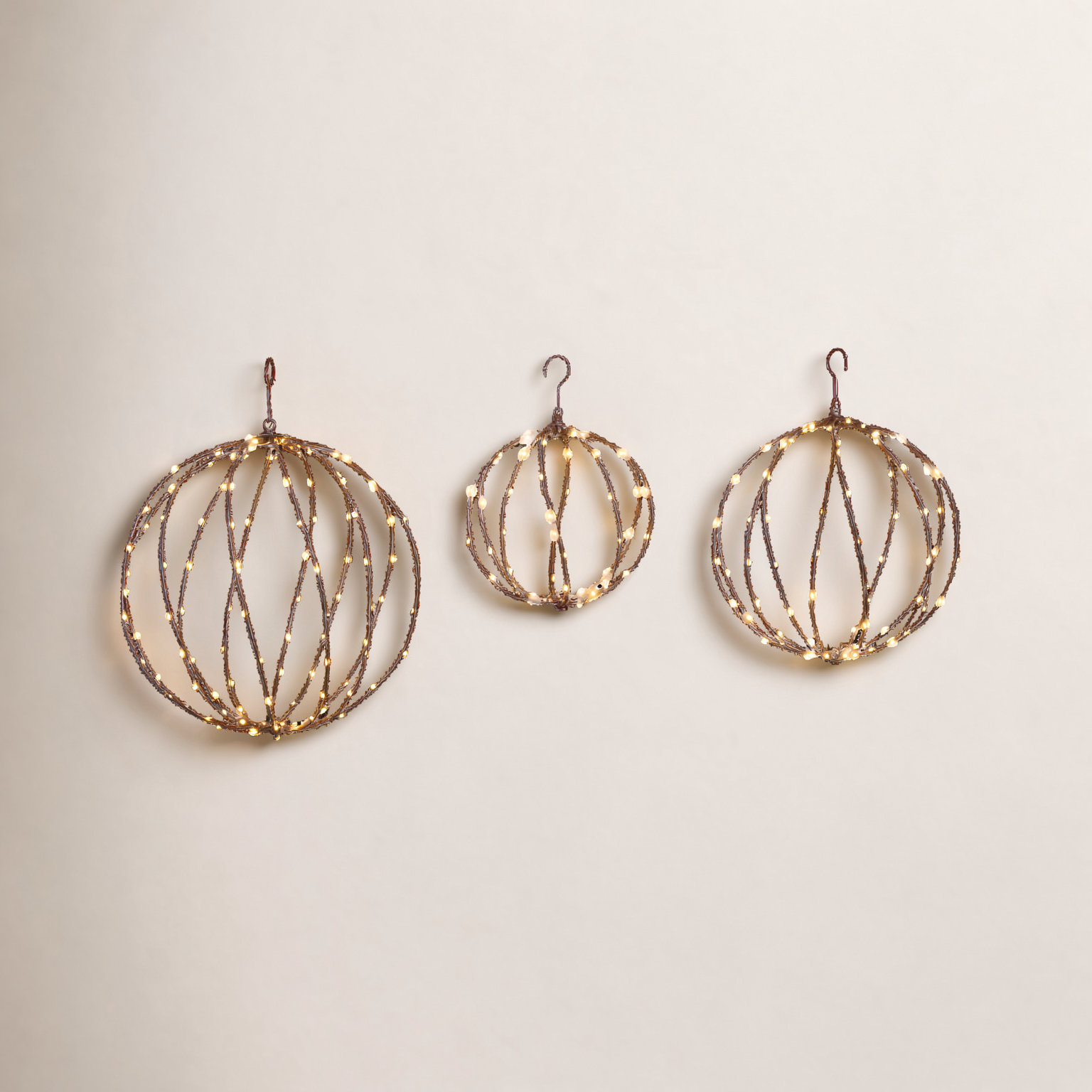 3-Piece Light Sphere Set, Brown