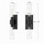 Applique murale moderne 2 lumières noir mat avec abat-jour cylindrique en verre transparent-133064807