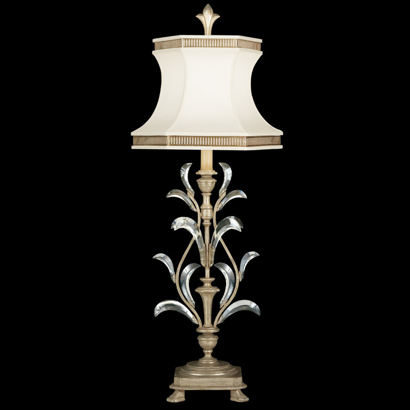 Beveled Arcs Table Lamp, Silver
