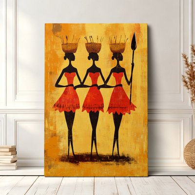 African Tribal Women Dress Graphic Art Canvas Print 12*8 inch- Living Room Decor