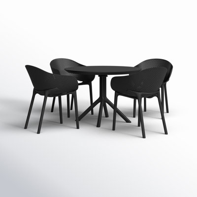 Farrah Sky Armchair 4 Person Dining Set