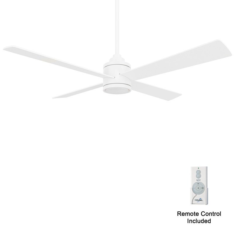 Minka Aire Falco - 54" Ceiling Fan W/Light Kit, Flat White, Flat White, Flat White
