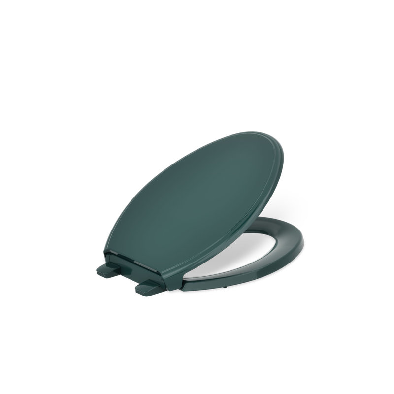 Glenbury Elongated Toilet Seat, Teal, Ready Latch