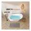 Baignoire autoportante en acrylique, baignoire autoportante blanche moderne, drain en nickel brossé et trop-plein au design linéaire minimaliste inclus
