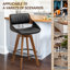Tabouret de bar pivotant en similicuir 19,1 po avec structure en bois massif Jobani -105703076