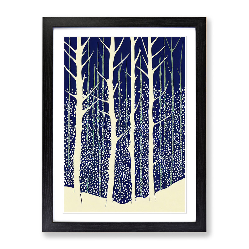 A Winter Forest - Single Picture Frame Print, Black, 64cm H x 46cm W