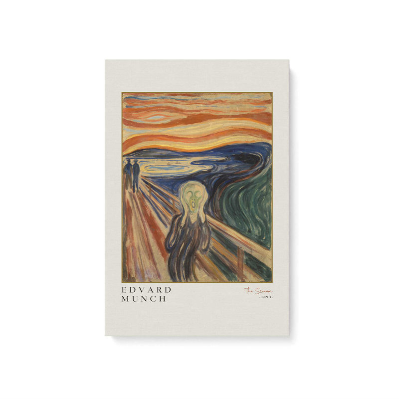Le cri par Edvard Munch, Toile tendue, H 18 po x l 12 po