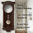 Verona Silent Pendulum Wall Clock - Battery Operated Grandfather Clock With Decorative Glass, Roman Numerals And Real Wood Frame For Living Room, Office And Home Decor