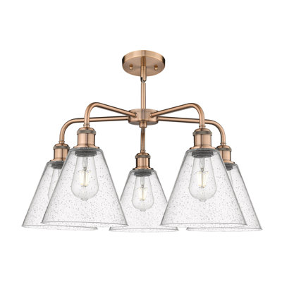 Mallery 5 - Light Steel Dimmable Chandelier