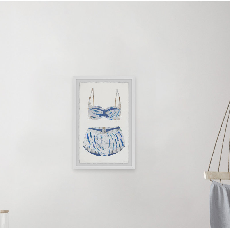 «Dolphin Swimsuit» par Parvez Taj - peinture encadrée, H 18 po x l 12 po x P 1,5 po