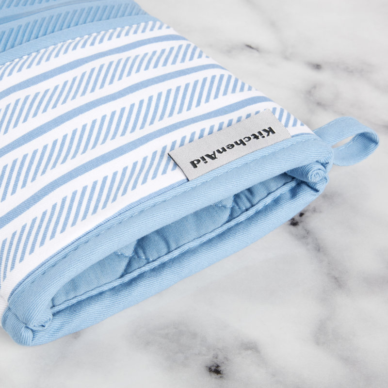 KitchenAid Albany Oven Mitt 2-Pack Set, Blue Velvet
