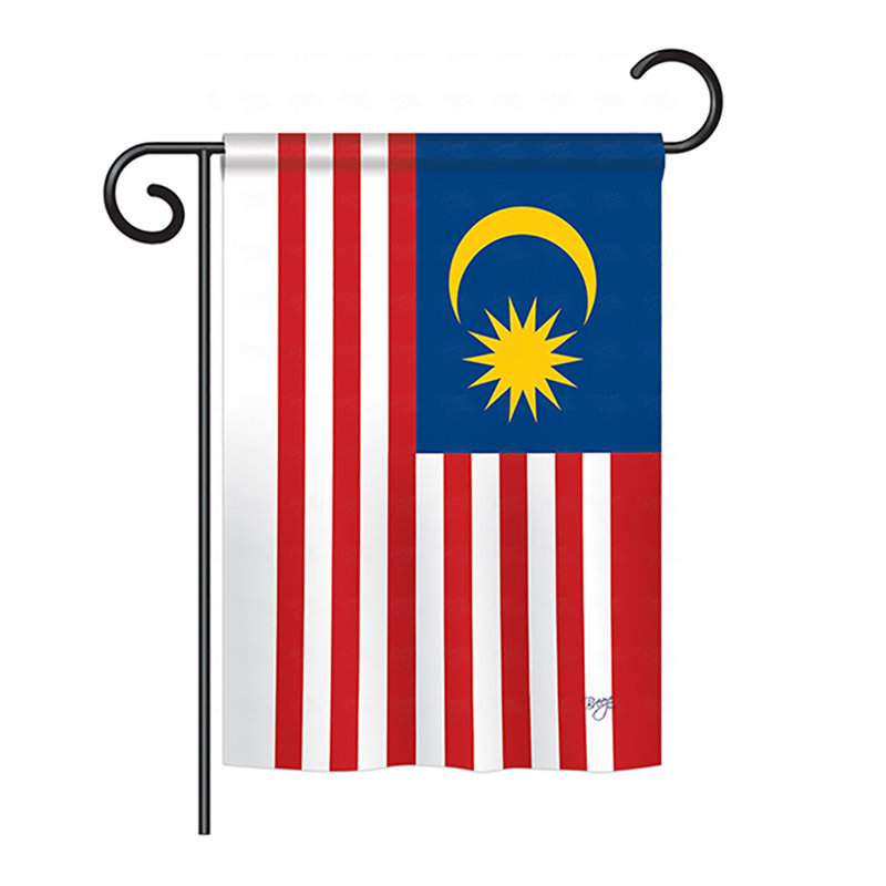Drapeau de maison en polyester à 2 côtés malaisie, H 40 po x l 28 po