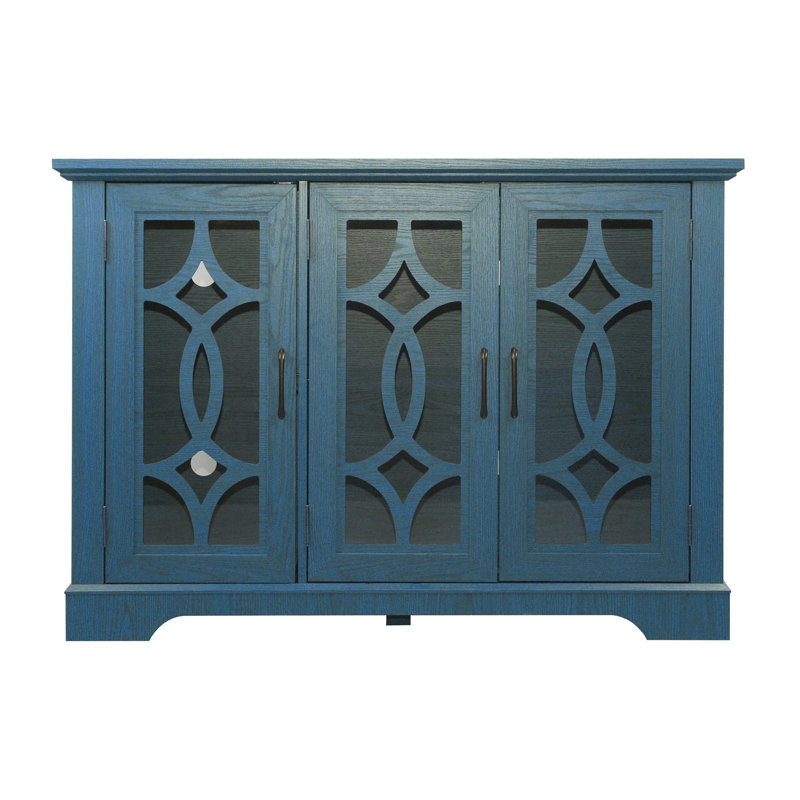 49'' Sideboard Buffet Cabinet With Adjustable Shelf, Blue