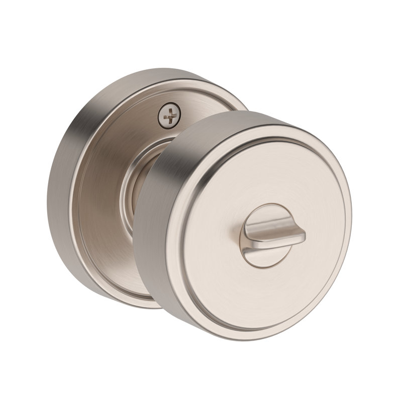 Vashon Keyed Entry Knob with Recessed Round Rose in Satin Nickel, Satin Nickel