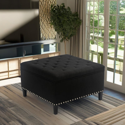 Nelda 29.5'' Wide Tufted Square Storage Ottoman