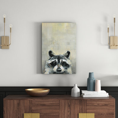 Oh Raccoon Wrapped Canvas Painting