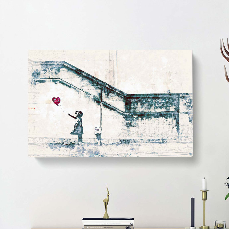 There is Always Hope Girl with Red Balloon by Banksy - Wrapped Canvas, 40cm H x 60cm W x 3cm D