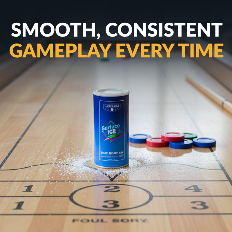 Hathaway Surface Ice Shuffleboard Sand Wax – Medium-Speed Powder for Smooth, Controlled Play - 16-oz Can with Resealable and Adjustable Sprinkler Lid – White