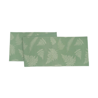Botanical Fern Jacquard Woven Table Runner