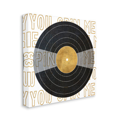 Spin Me Vinyl Record Phrase by Sundance Group - Wrapped Canvas Graphic Art