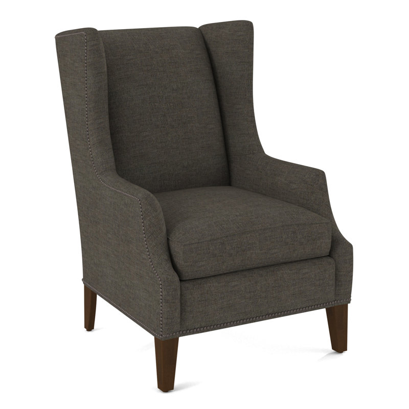 Wingback Chair, Evolution Silver Fox, Pecan
