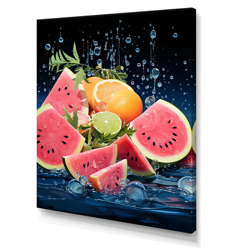 «Dreamy Fruitful Watermelons - Melon», art mural, H 44 po x l 34 po x P 1,5 po