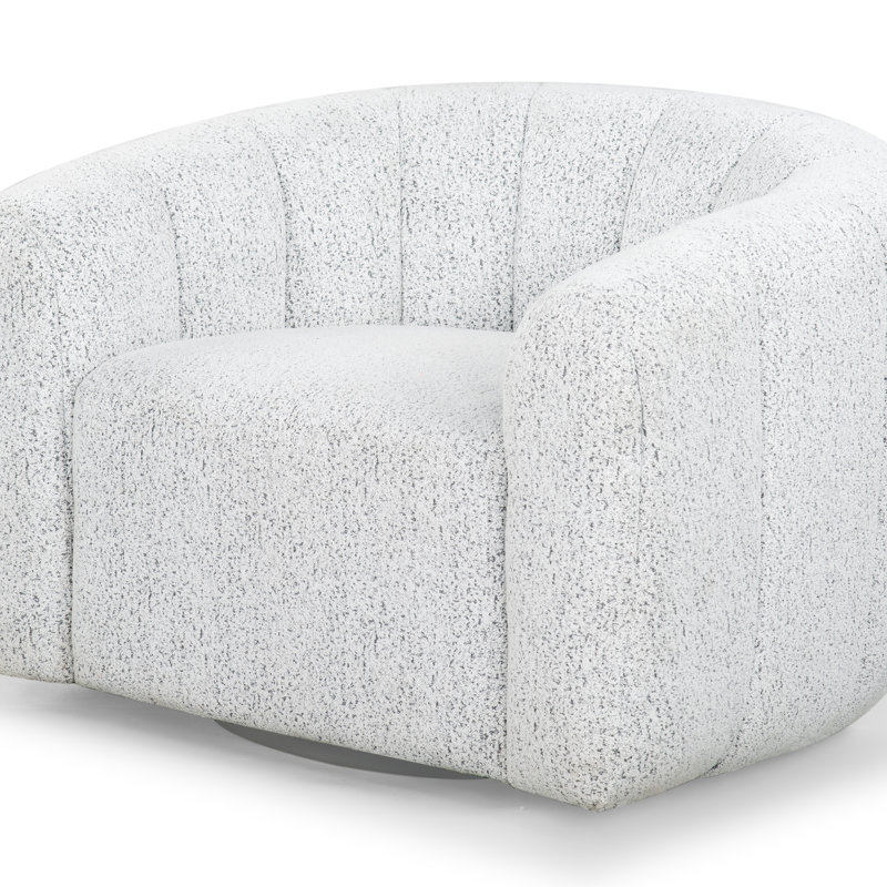 Fauteuil pivotant de 38 po de large Iyari, White/Black Boucle