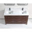 60" EBONY DOUBLE SINK VANITY DARK FINISH WITH WK-60D TOP 2" THICK WHITE NATURAL TOP-418020053-418020047