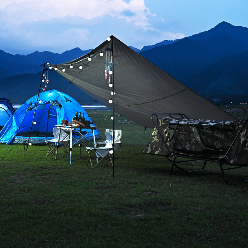 Tente de camping imperméable et imperméable, Café, H 0,1 po x l 156,9 po x P 116,1 po