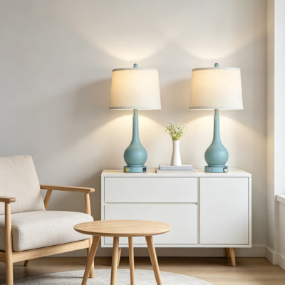 Farmhouse Table Lamps Set Of 2 With 3-Way Dimmable Touch Control And USB A+C Charging Ports, Includes LED Bulbs, Retro Nightstand Lamps For Bedroom And Living Room