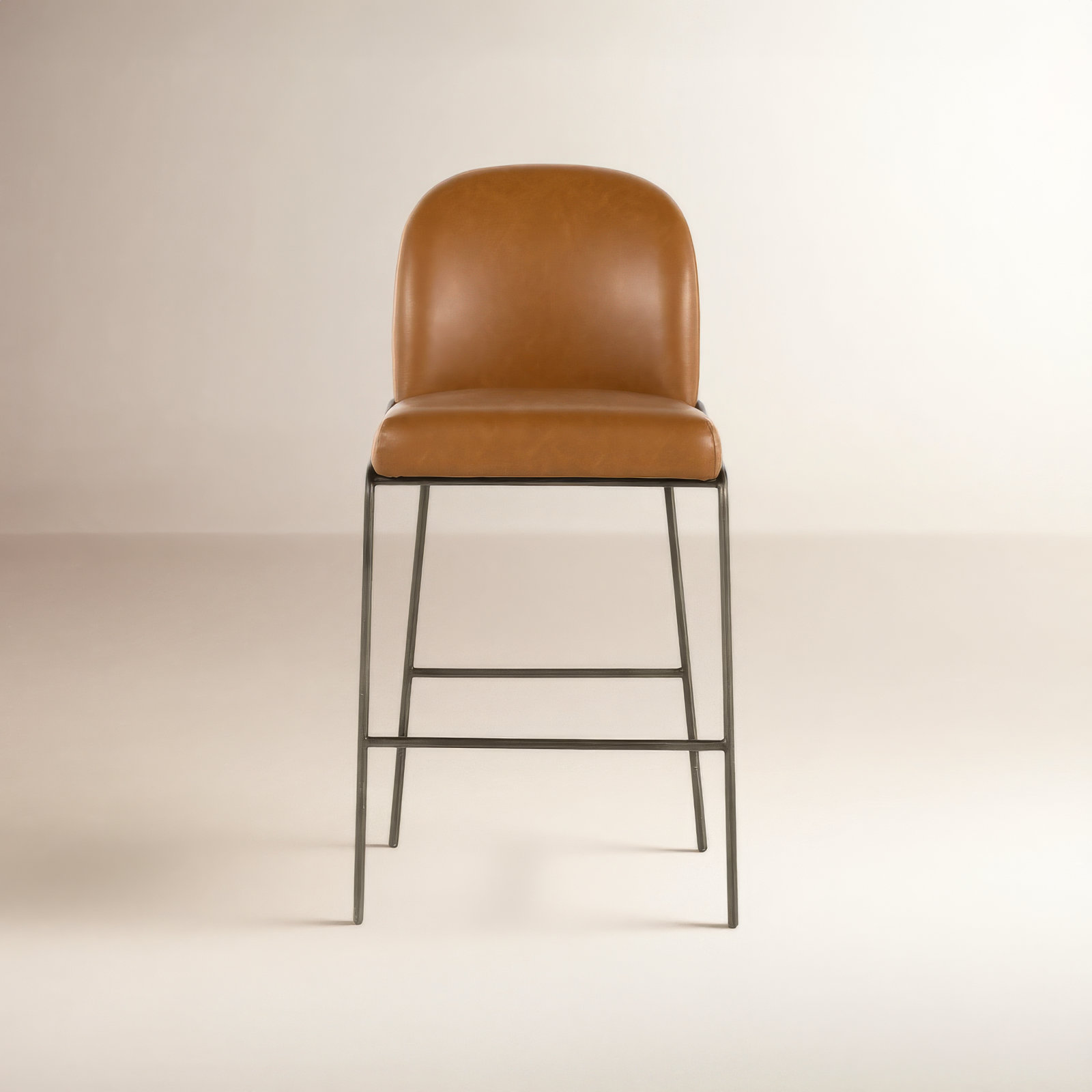 Laina Bar Stool, Faux Leather Butterscotch/Camel, Counter Stool (25" Seat Height)