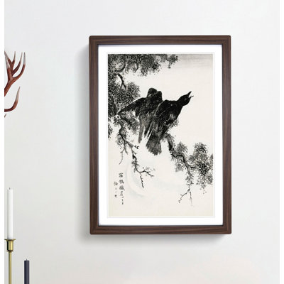 Rooks upon a Cypress Tree by Numata Kashu - Picture Frame Painting Print