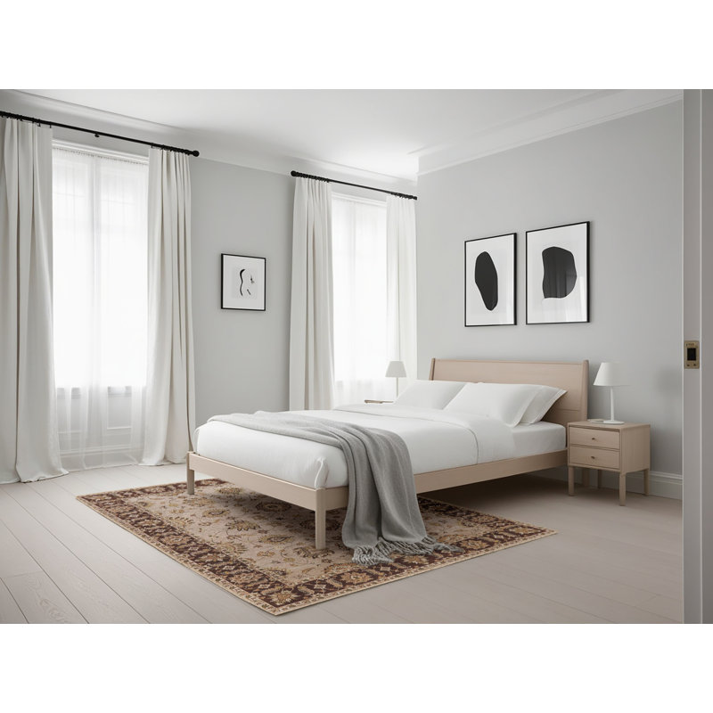 Tapis beige / brun Castagne, Rectangle 5 pi x 7 pi