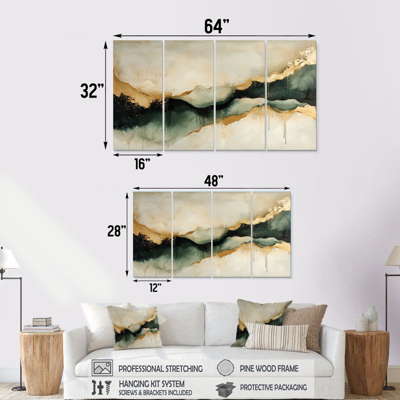 Odyle - encre liquide - art mural moderne, 4, H 28 po x l 48 po