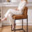 Modern Counter Height Bar Stools, 25 inch Checkered Wiring Thick Upholstered Barstools with Back Sturdy Metal Legs, Brown Faux Leather Counter Stools for Kitchen Island (Set of 3)-880095164-880792712