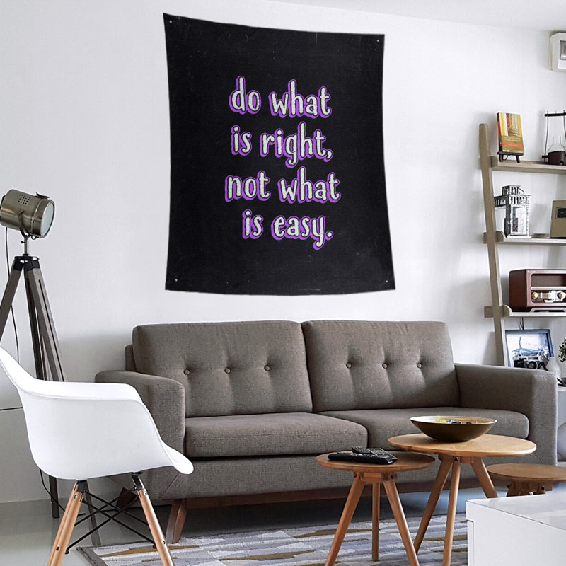 Polyester do what is right quote tableau noir tapisserie, H 27,5 po x l 37,5 po, Mauve
