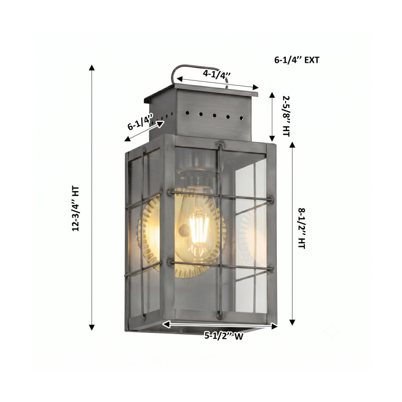 Laiton Traditions - Norfield - 1 lumière - 13 pouces - Bronze - Laiton massif - Applique murale, Transparent, Gunmetal