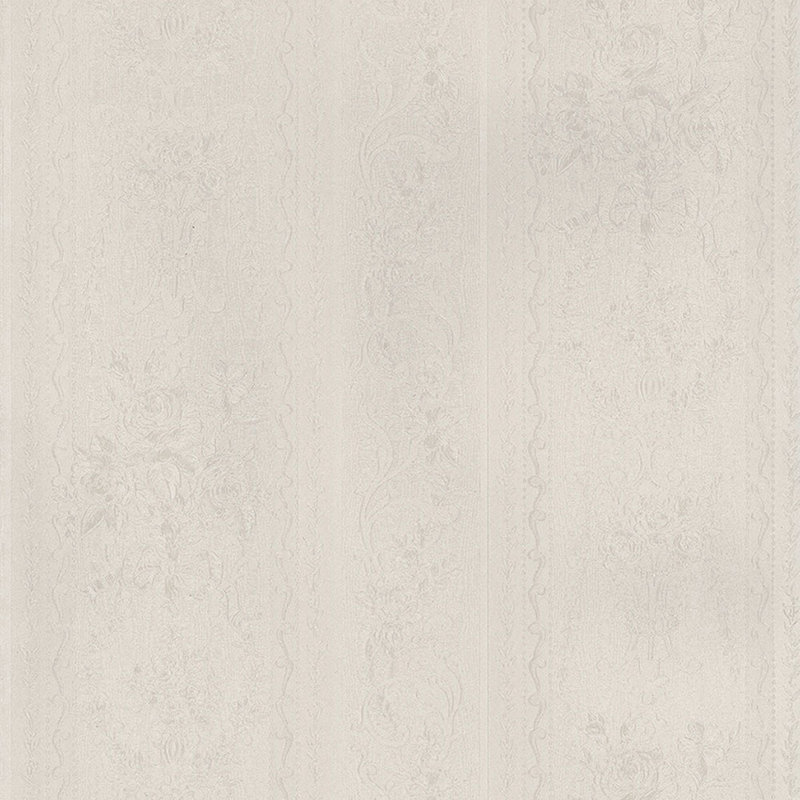 Rouleau de papier peint texturé à rayures florales L 32,7 pi x l 20,5 po Annapolis, Blanc cassé