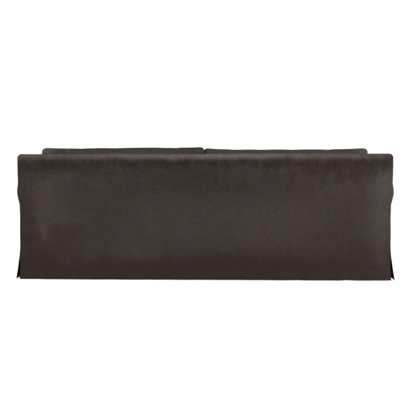 Canapé à accoudoirs arrondis Ludlow, H 34 po x l 84 po x P 38 po, Naturel, Cuir vieilli graphite