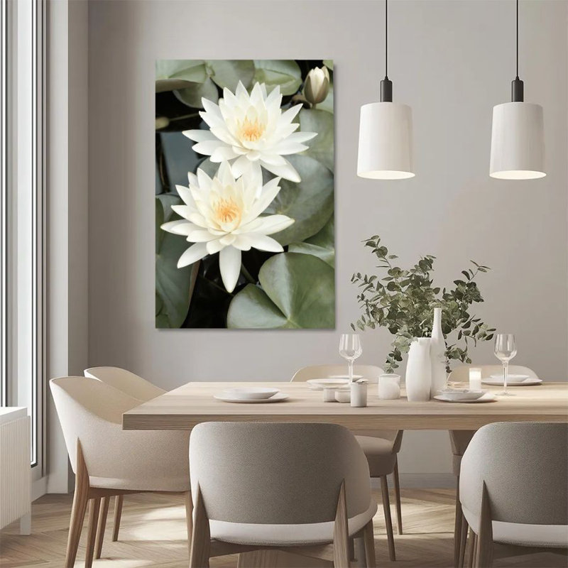 Impression sur toile encadrée de 1Pc nénuphar, plante aquatique, style naturel réaliste, art mural