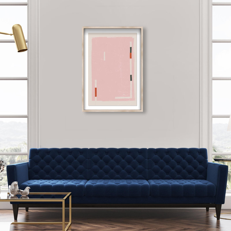 Oliver Gal Tokio Blush Abstract - Luxury Shadowbox Framed Wall Art, 32" H x 22" W, Cream
