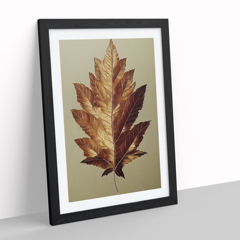 Autumn Leaf No.3 - Single Picture Frame Print, Black Framed, 64cm H x 46cm W x 2cm D
