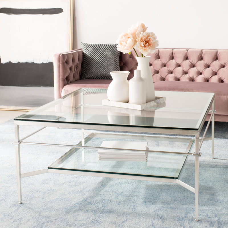 Vera Glass Coffee Table, Silver