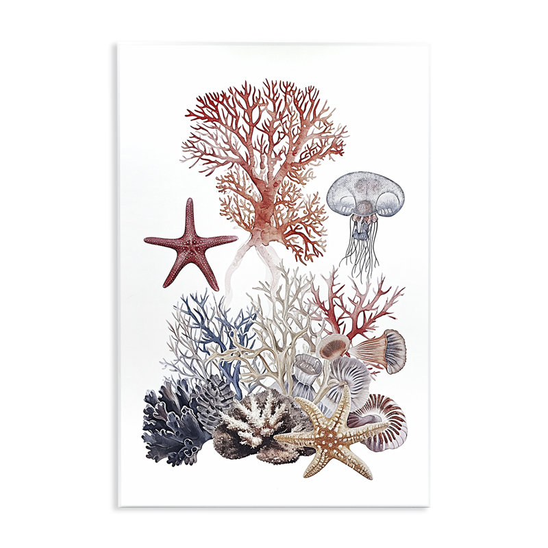 Plaque murale animaux aquatiques et corail, design par Ramona Murdock, H 19 po x l 13 po