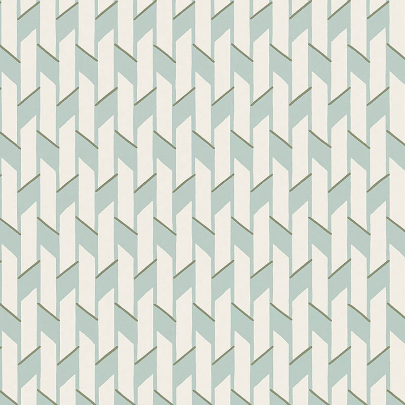 Papier peint Schumacher x David Oliver Empire, Bleu charme