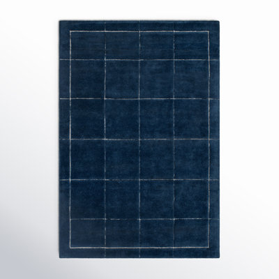 Mallory Hand-Tufted Marine Blue Geometric Rug